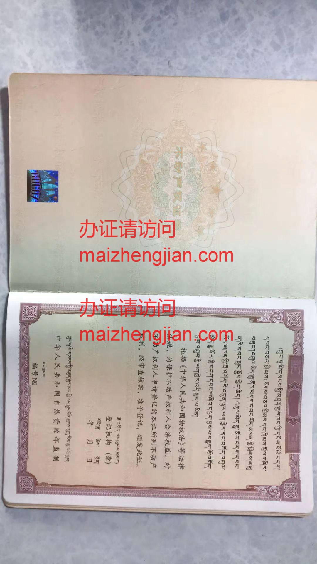 不动产权证内页样本(2)